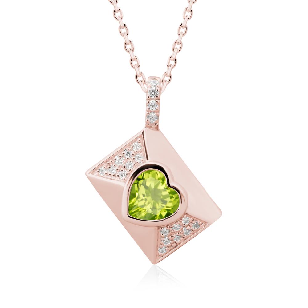 Secret Admirer Peridot Envelope Necklace - LUO Jewelry #metal_18k rose gold