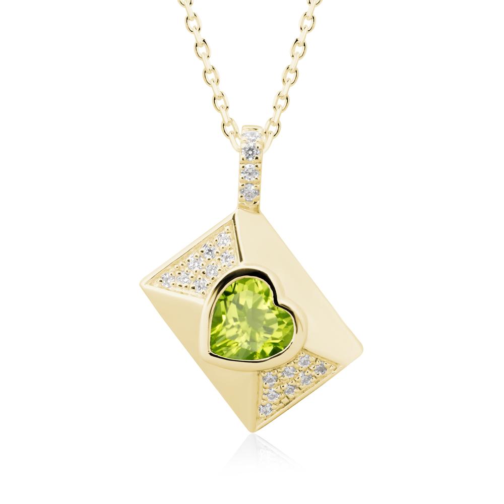 Secret Admirer Peridot Envelope Necklace - LUO Jewelry #metal_18k yellow gold