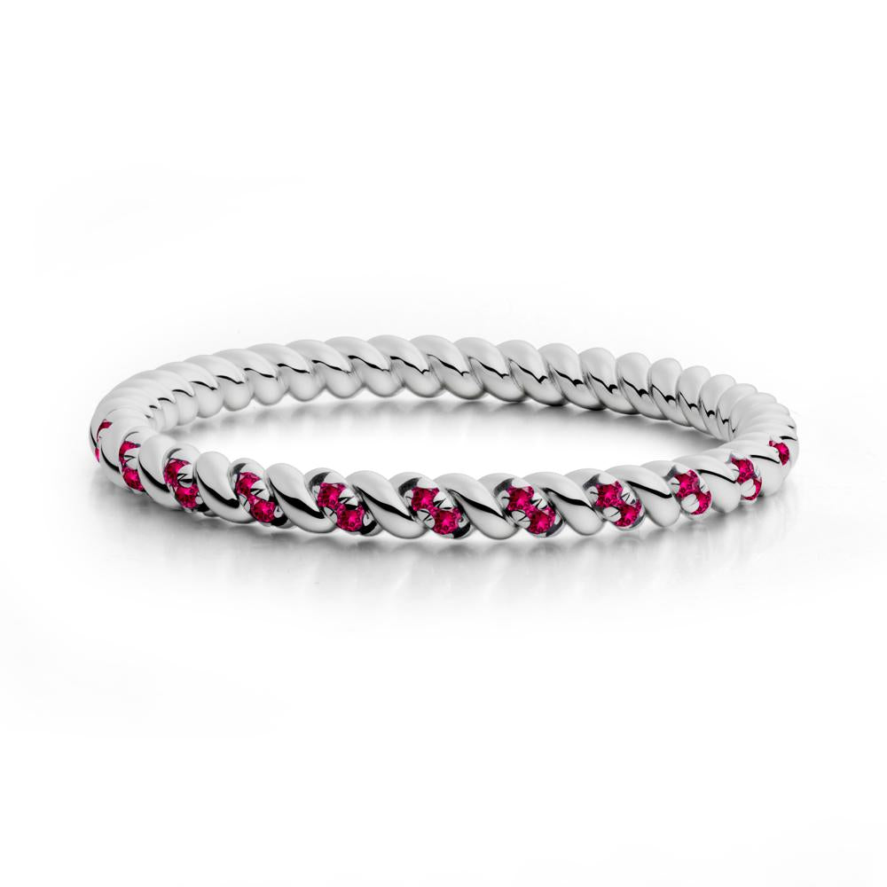 Round Ruby Rope Twist Eternity Ring - LUO Jewelry #metal_platinum