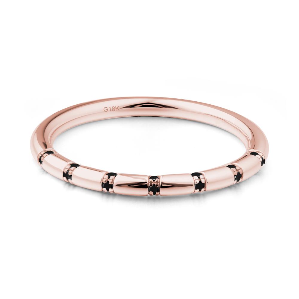 Black Spinel Stackable Wedding Band - LUO Jewelry #metal_18k rose gold