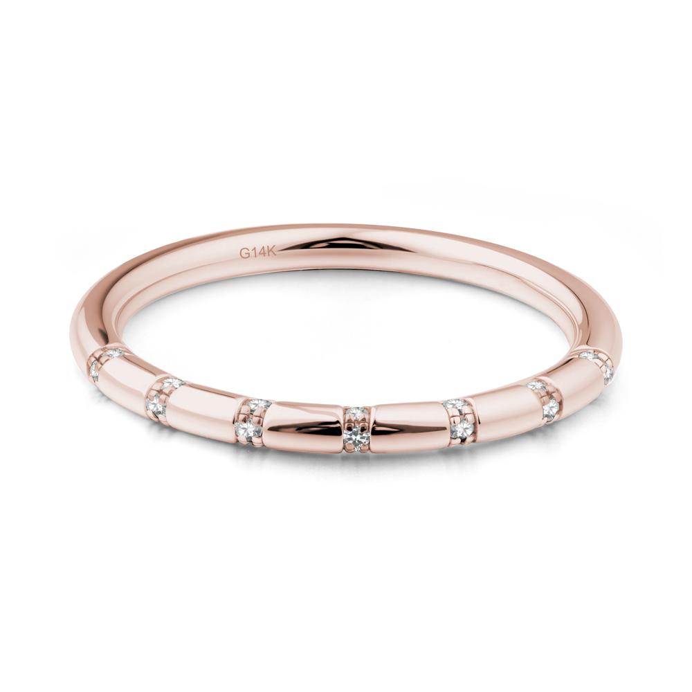 Cubic Zirconia Stackable Wedding Band - LUO Jewelry #metal_14k rose gold