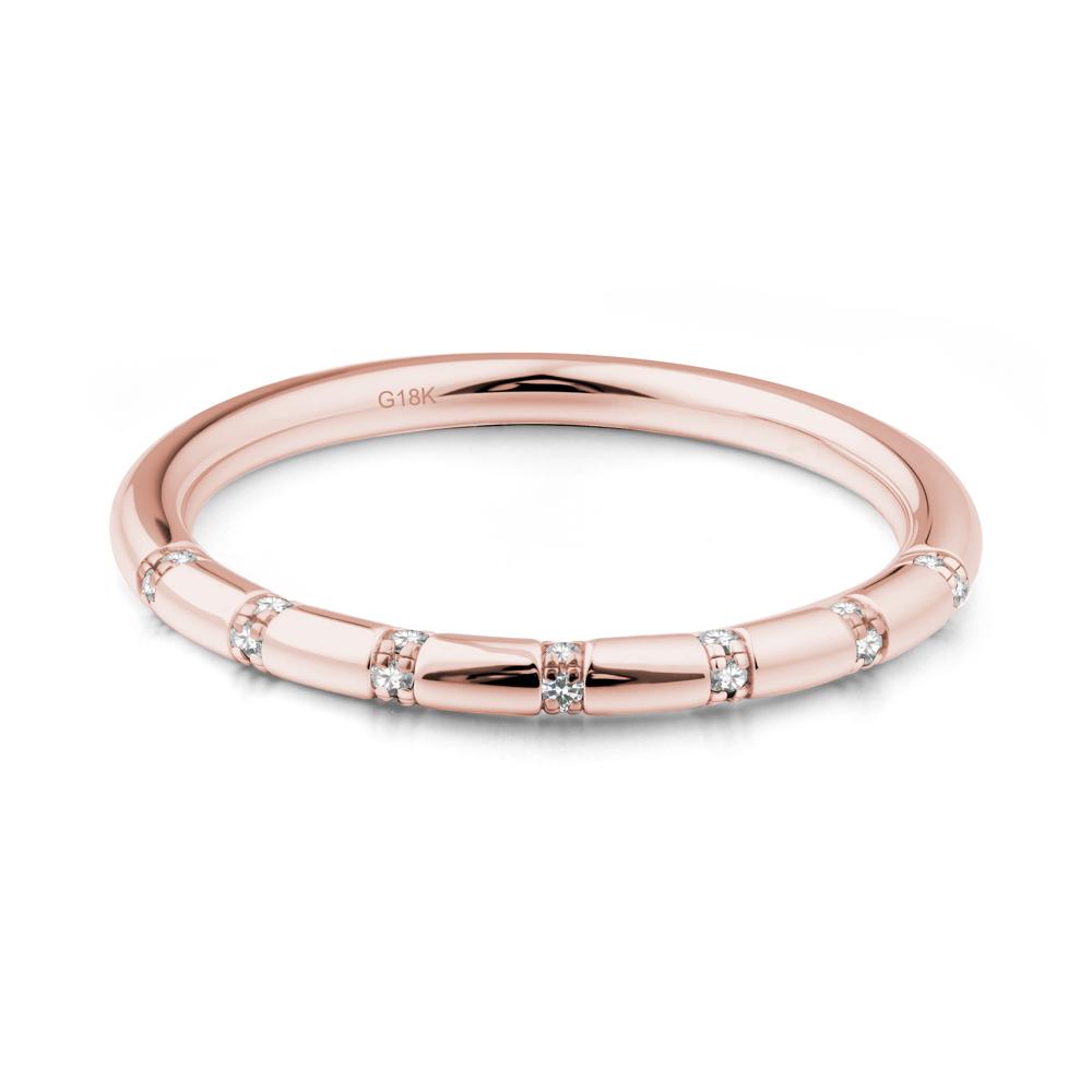 Cubic Zirconia Stackable Wedding Band - LUO Jewelry #metal_18k rose gold
