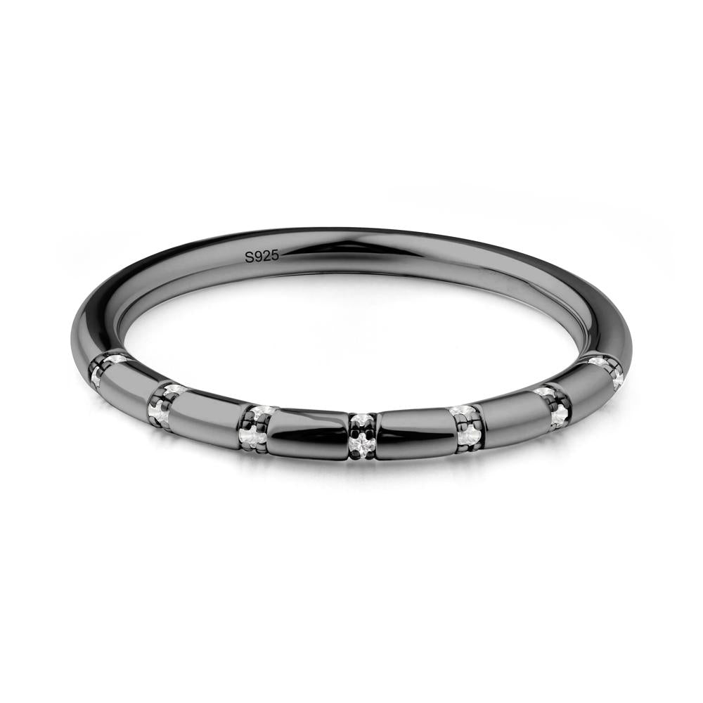 Simple Diamond Stackable Eternity Ring - LUO Jewelry #metal_black finish sterling silver