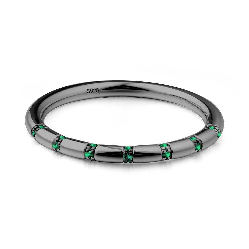 Simple Emerald Stackable Eternity Ring - LUO Jewelry #metal_black finish sterling silver