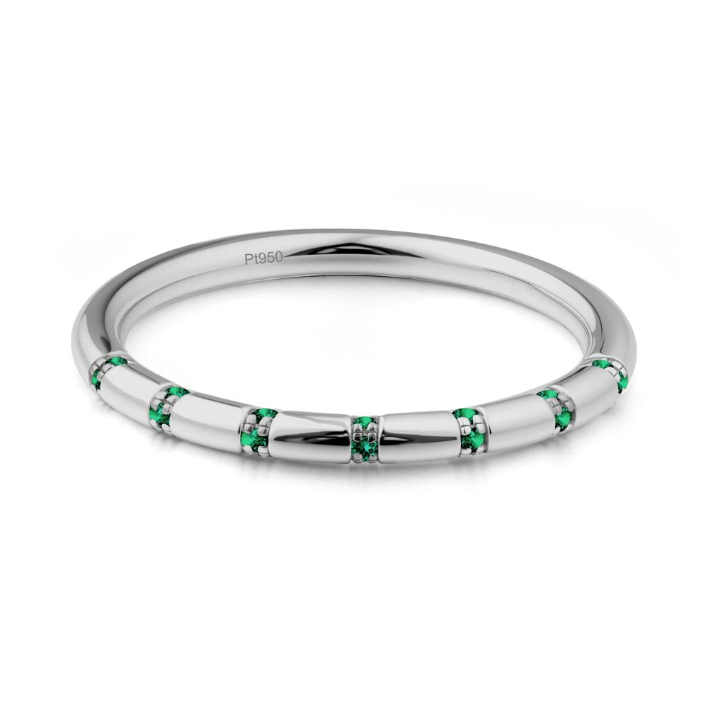 Simple Emerald Stackable Eternity Ring - LUO Jewelry #metal_platinum