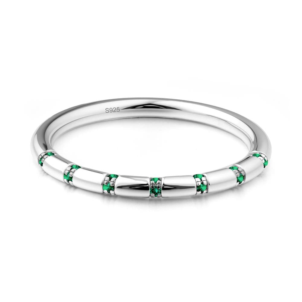 Simple Emerald Stackable Eternity Ring - LUO Jewelry #metal_sterling silver