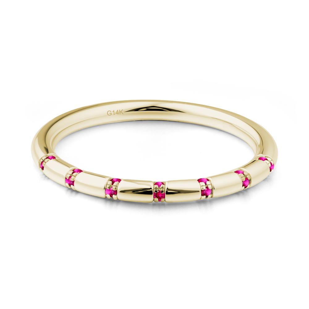 Simple Ruby Stackable Eternity Ring - LUO Jewelry #metal_14k yellow gold