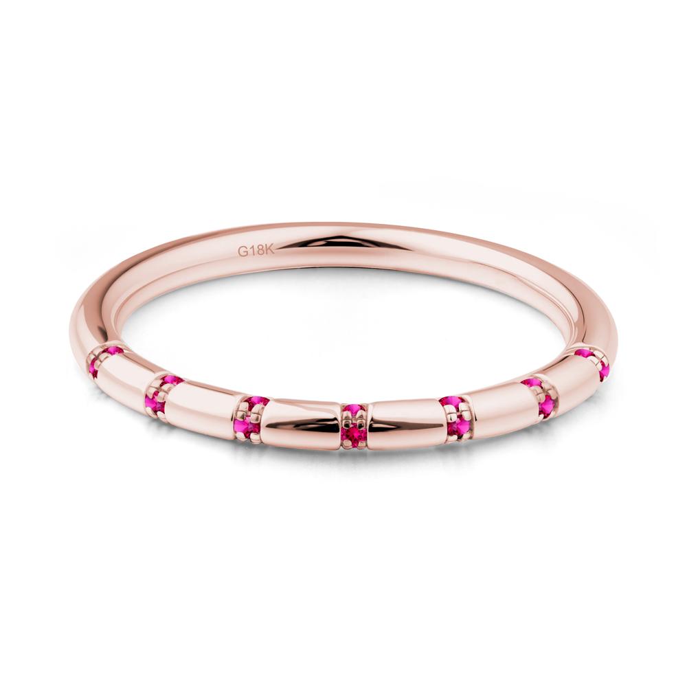 Simple Ruby Stackable Eternity Ring - LUO Jewelry #metal_18k rose gold
