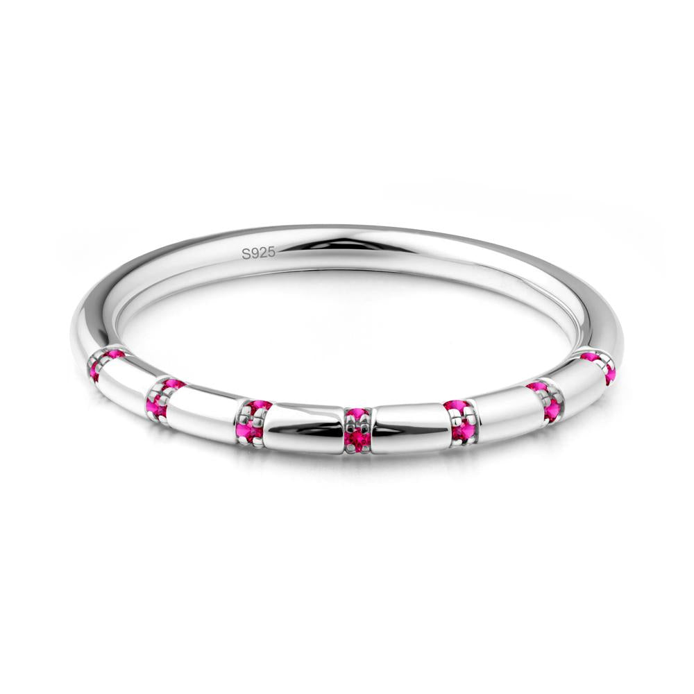 Simple Ruby Stackable Eternity Ring - LUO Jewelry #metal_sterling silver