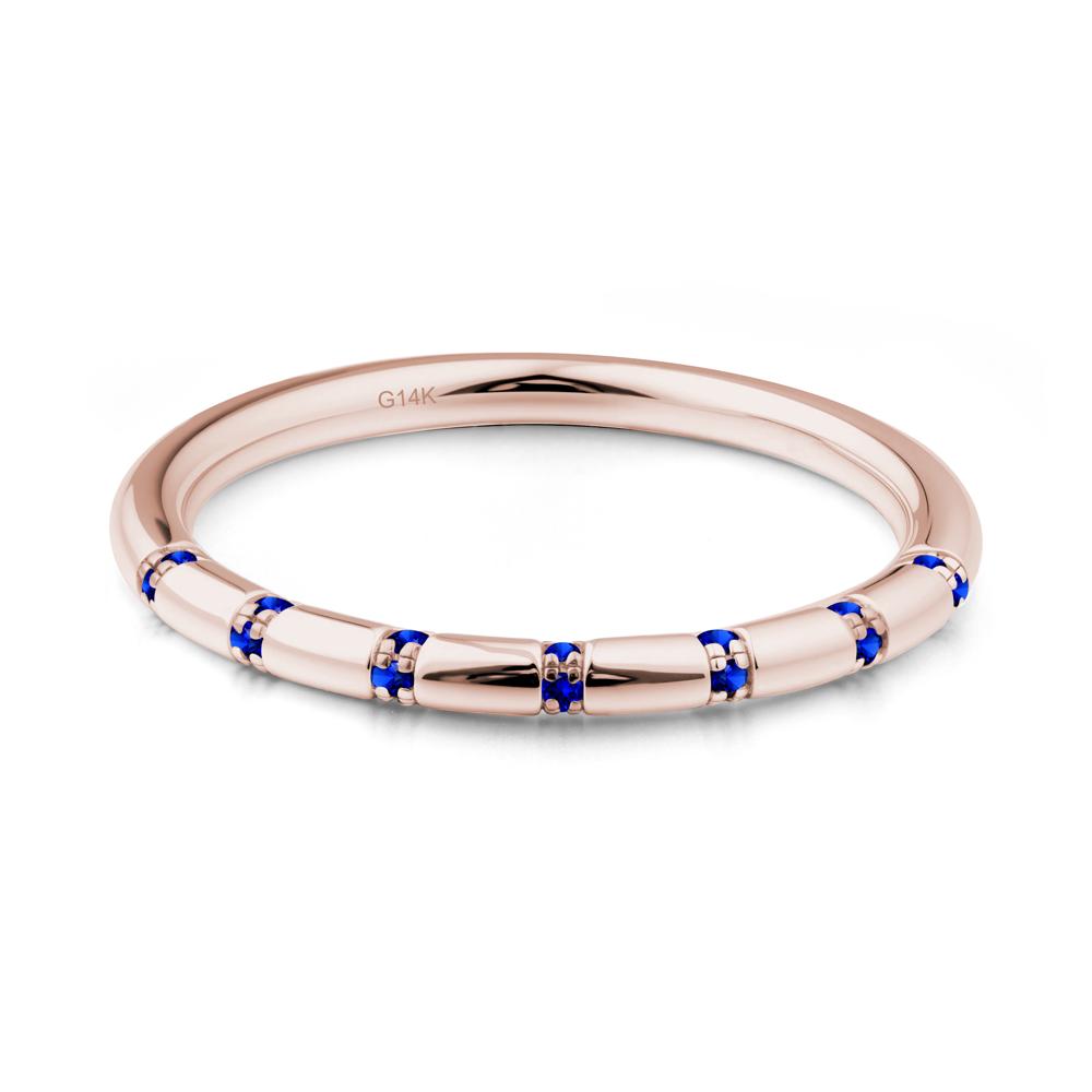 Sapphire Stackable Wedding Band - LUO Jewelry #metal_14k rose gold