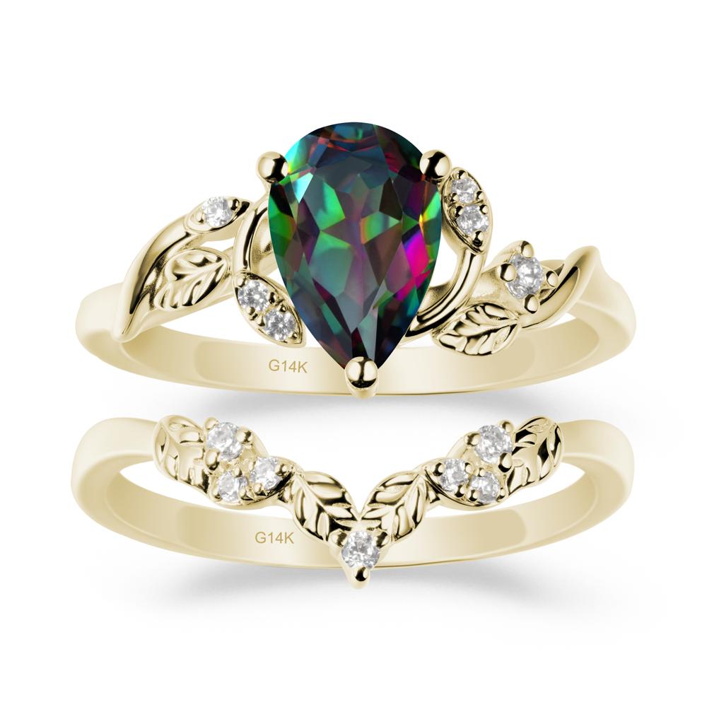 Leaf Inspired Mystic Topaz Bridal Set - LUO Jewelry #metal_xxxxx