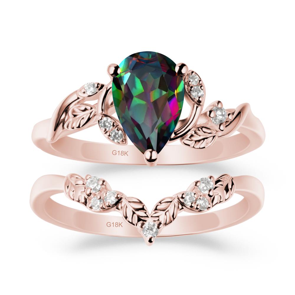 Leaf Inspired Mystic Topaz Bridal Set - LUO Jewelry #metal_xxxxx