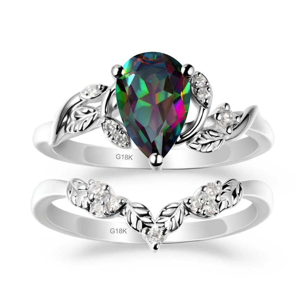 Leaf Inspired Mystic Topaz Bridal Set - LUO Jewelry #metal_xxxxx
