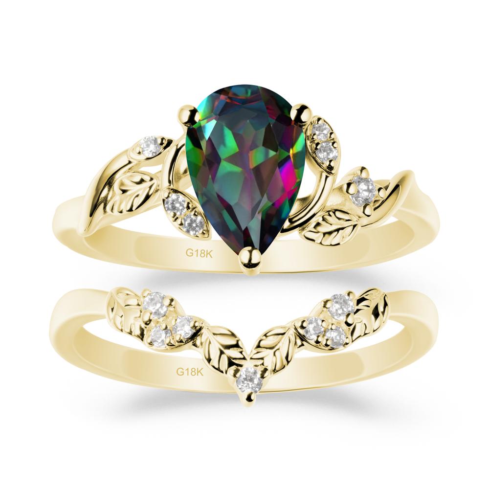 Leaf Inspired Mystic Topaz Bridal Set - LUO Jewelry #metal_xxxxx