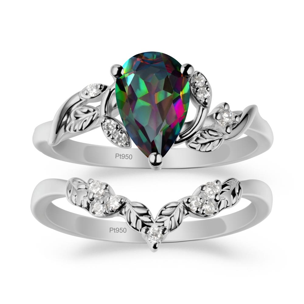 Leaf Inspired Mystic Topaz Bridal Set - LUO Jewelry #metal_xxxxx