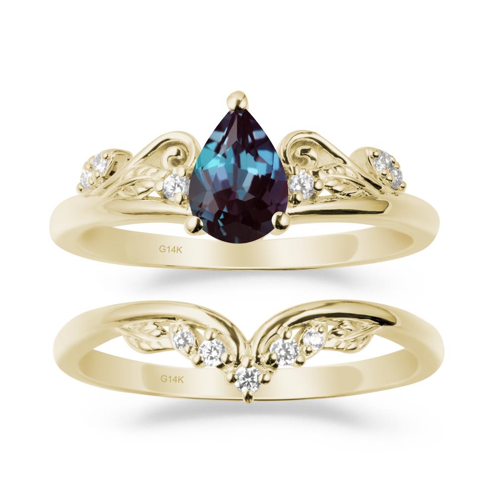 Vintage Vine Alexandrite Bridal Set - LUO Jewelry #metal_xxxxx