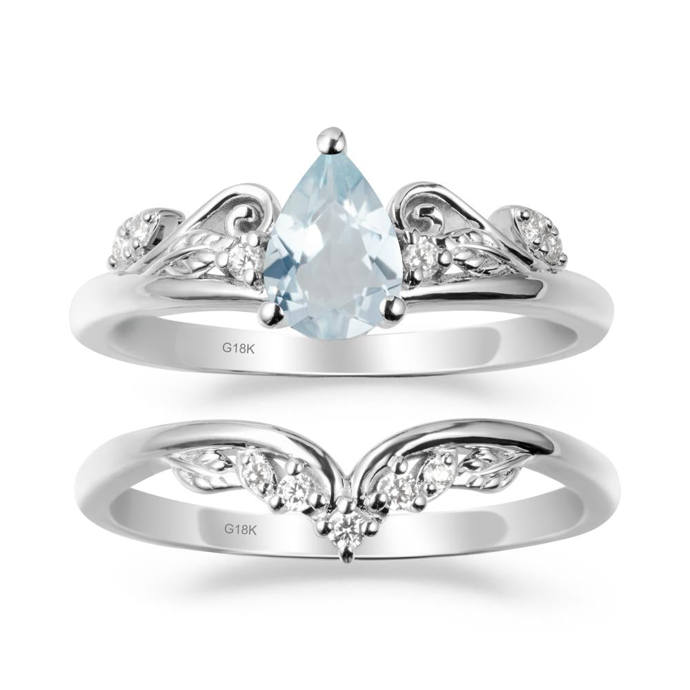 Vintage Vine Aquamarine Bridal Set - LUO Jewelry #metal_xxxxx