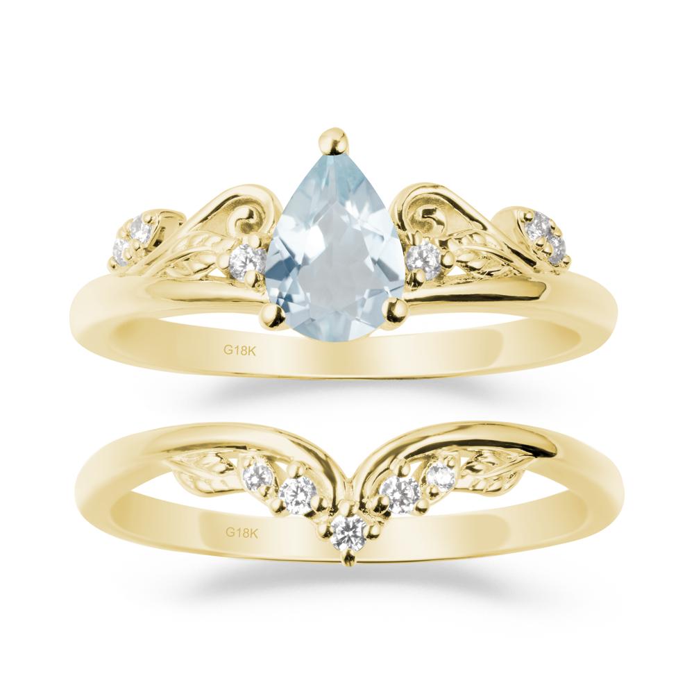 Vintage Vine Aquamarine Bridal Set - LUO Jewelry #metal_xxxxx