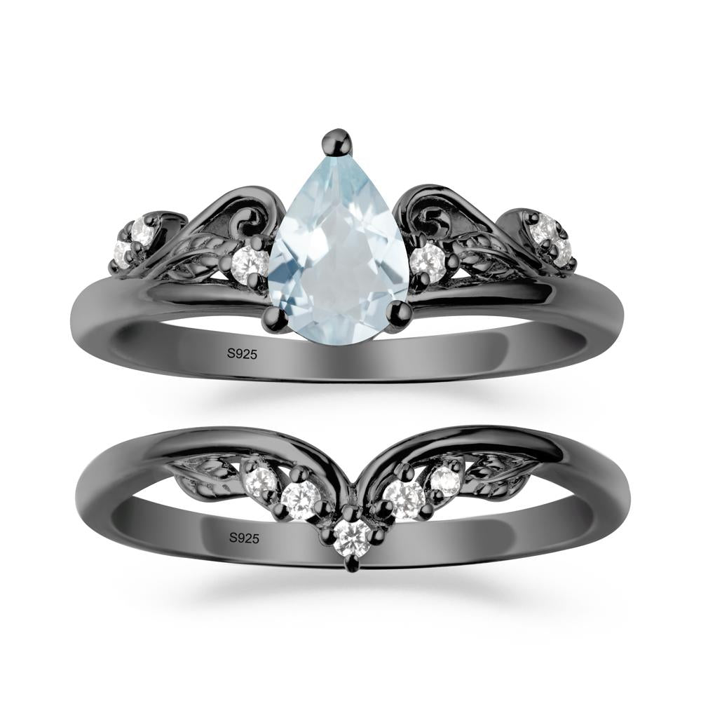 Vintage Vine Aquamarine Bridal Set - LUO Jewelry #metal_xxxxx