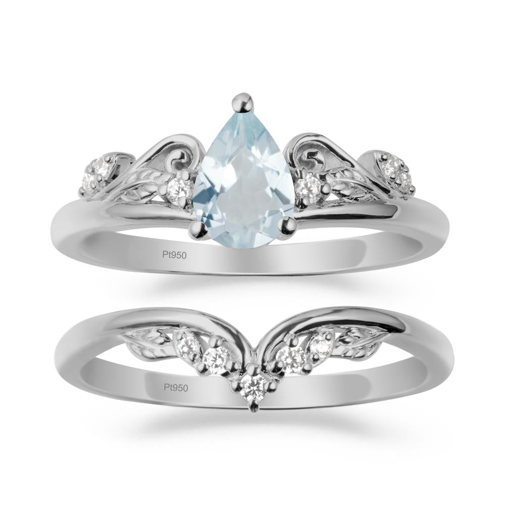 Vintage Vine Aquamarine Bridal Set - LUO Jewelry #metal_xxxxx