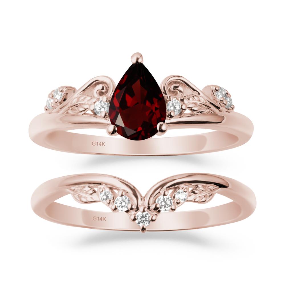 Vintage Vine Garnet Bridal Set - LUO Jewelry #metal_xxxxx