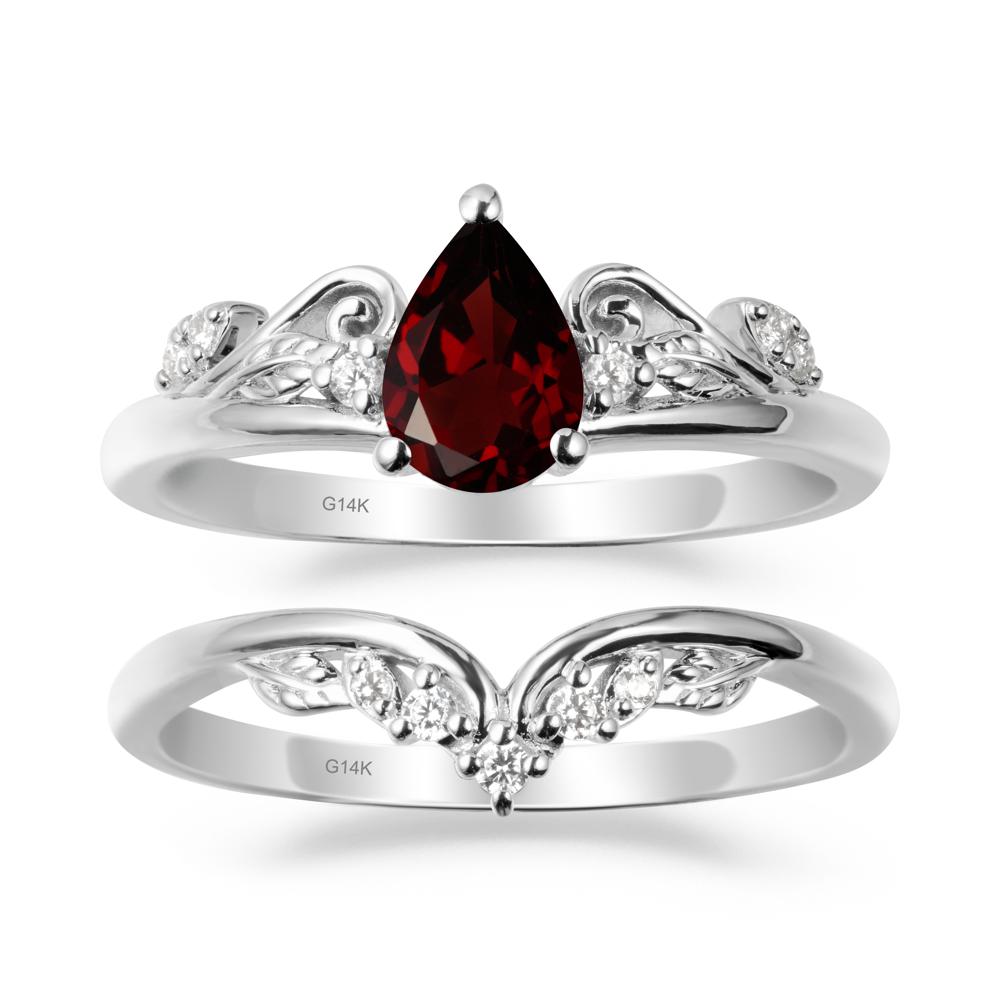 Vintage Vine Garnet Bridal Set - LUO Jewelry #metal_xxxxx