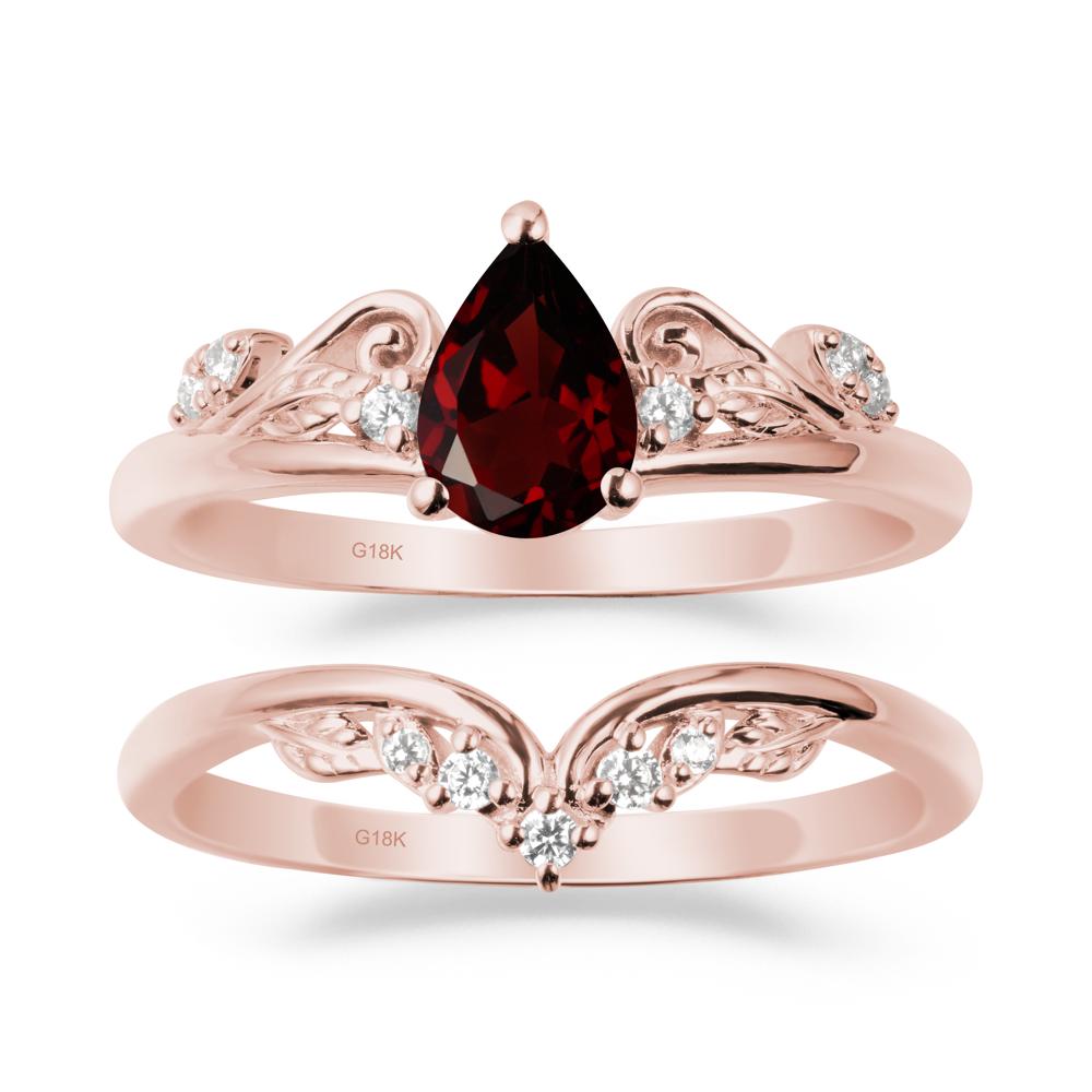 Vintage Vine Garnet Bridal Set - LUO Jewelry #metal_xxxxx