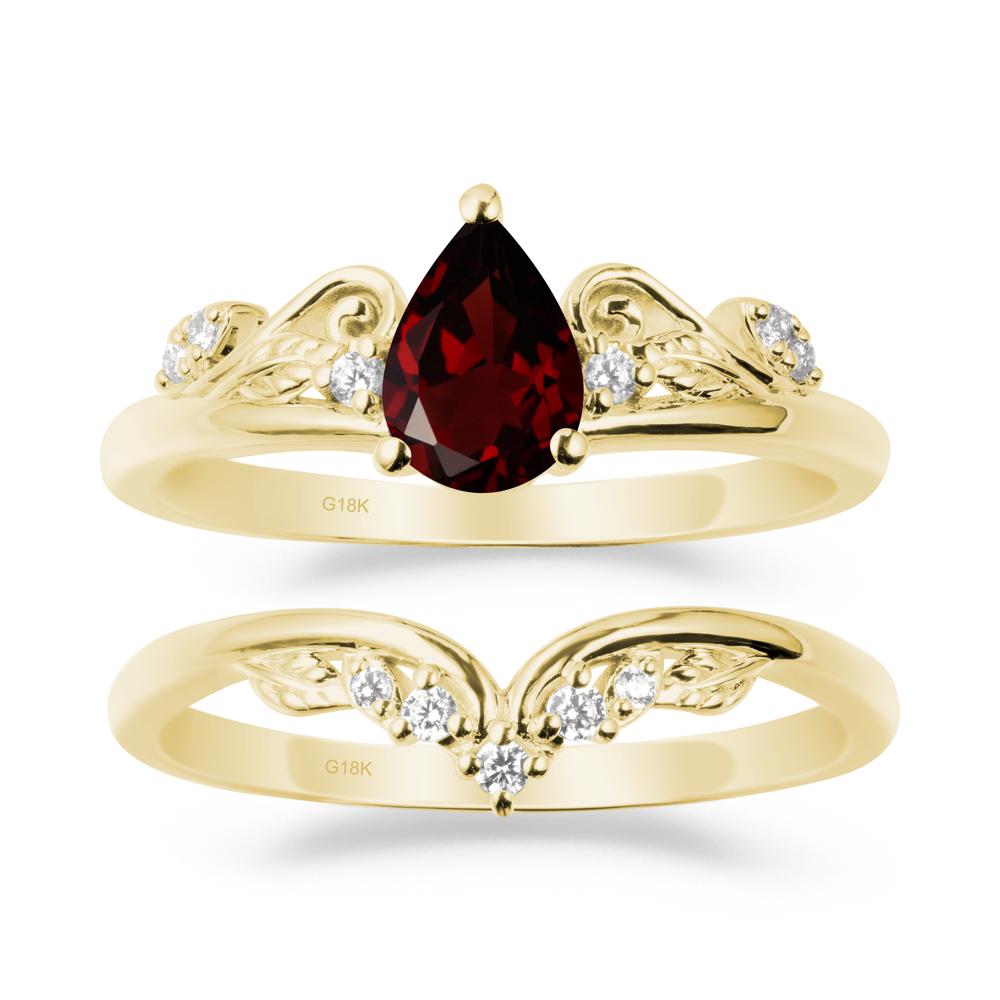 Vintage Vine Garnet Bridal Set - LUO Jewelry #metal_xxxxx