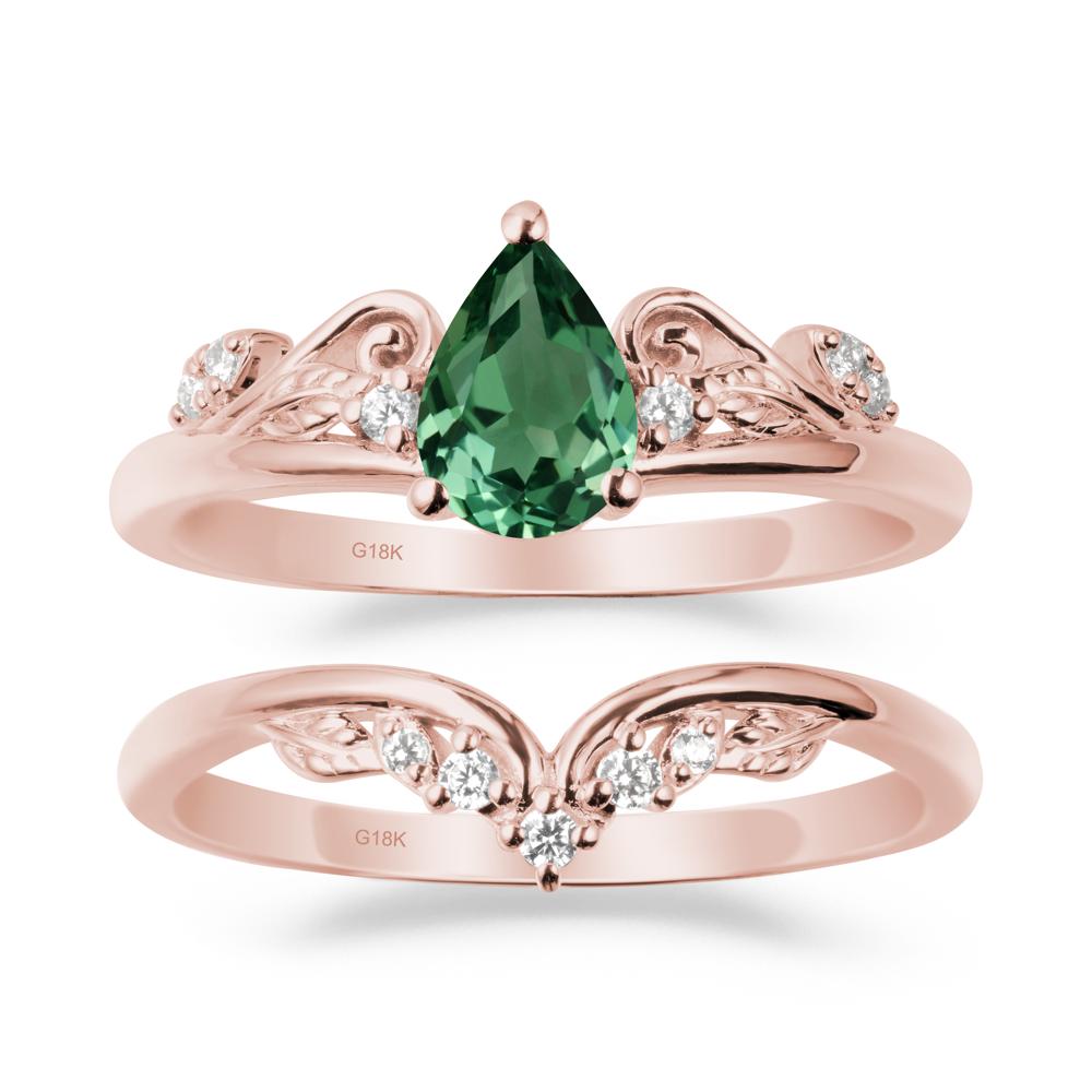 Vintage Vine Green Sapphire Bridal Set - LUO Jewelry #metal_xxxxx