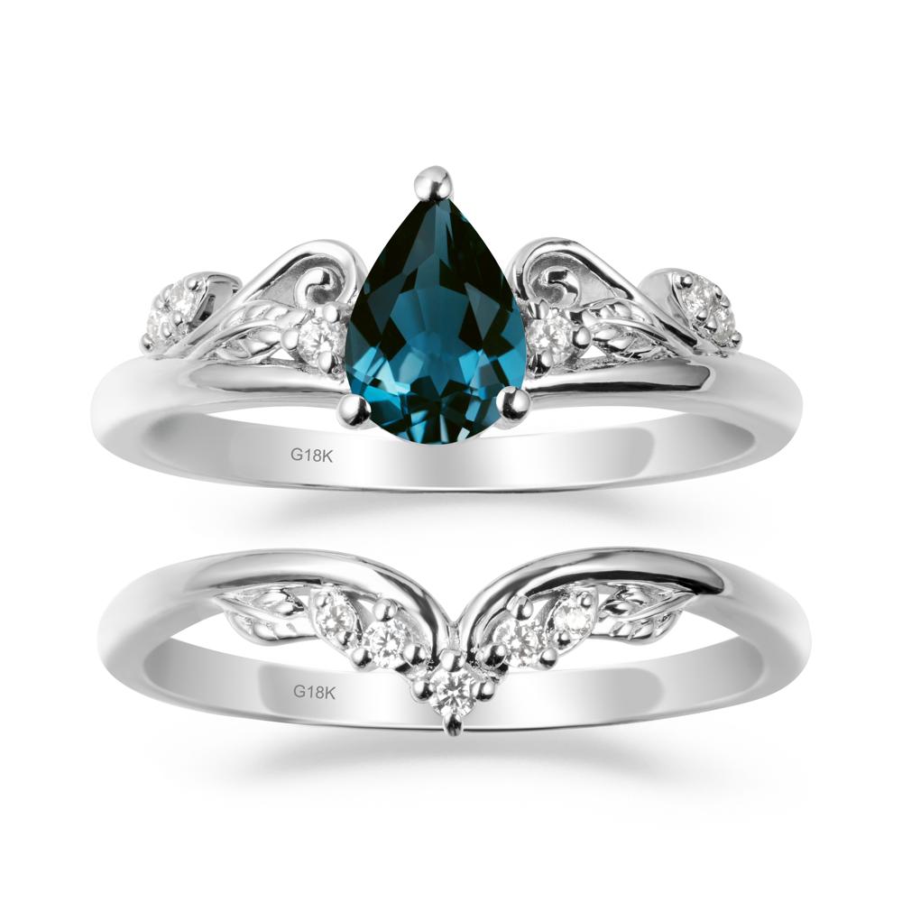 Vintage Vine London Blue Topaz Bridal Set - LUO Jewelry #metal_xxxxx