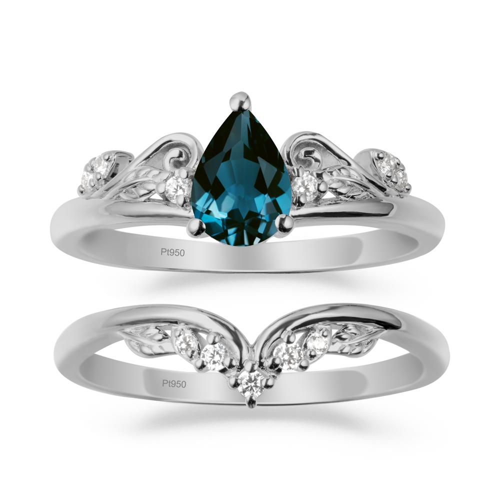 Vintage Vine London Blue Topaz Bridal Set - LUO Jewelry #metal_xxxxx