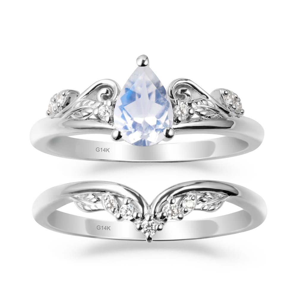 Teardrop Moonstone Promise Ring Set - LUO Jewelry #metal_xxxxx