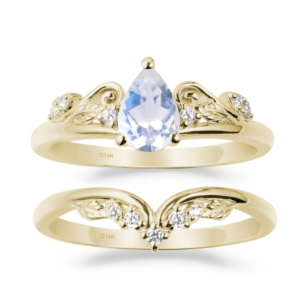 Teardrop Moonstone Promise Ring Set - LUO Jewelry #metal_xxxxx