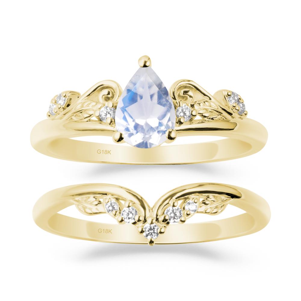 Teardrop Moonstone Promise Ring Set - LUO Jewelry #metal_xxxxx