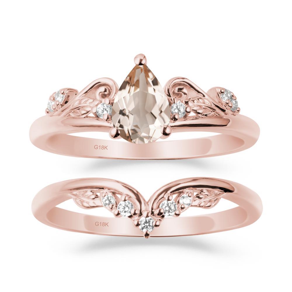Vintage Vine Morganite Bridal Set - LUO Jewelry #metal_xxxxx