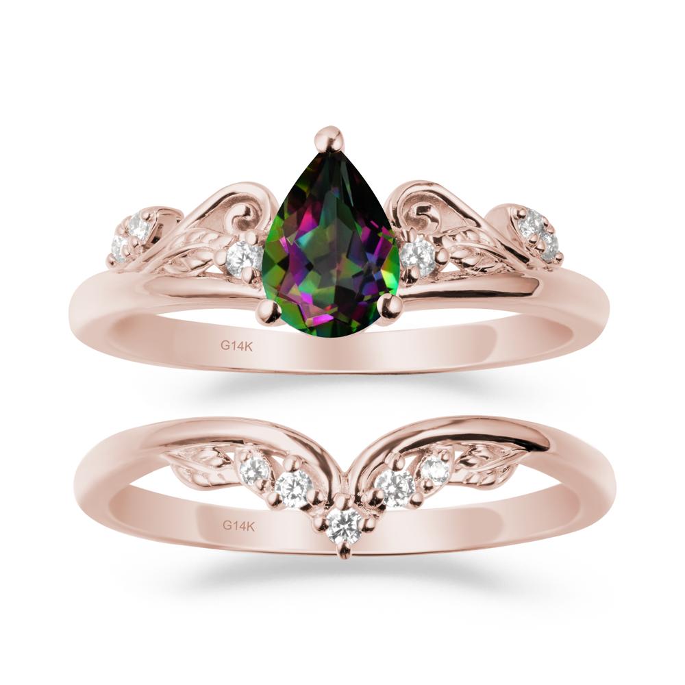 Teardrop Mystic Topaz Promise Ring Set - LUO Jewelry #metal_xxxxx