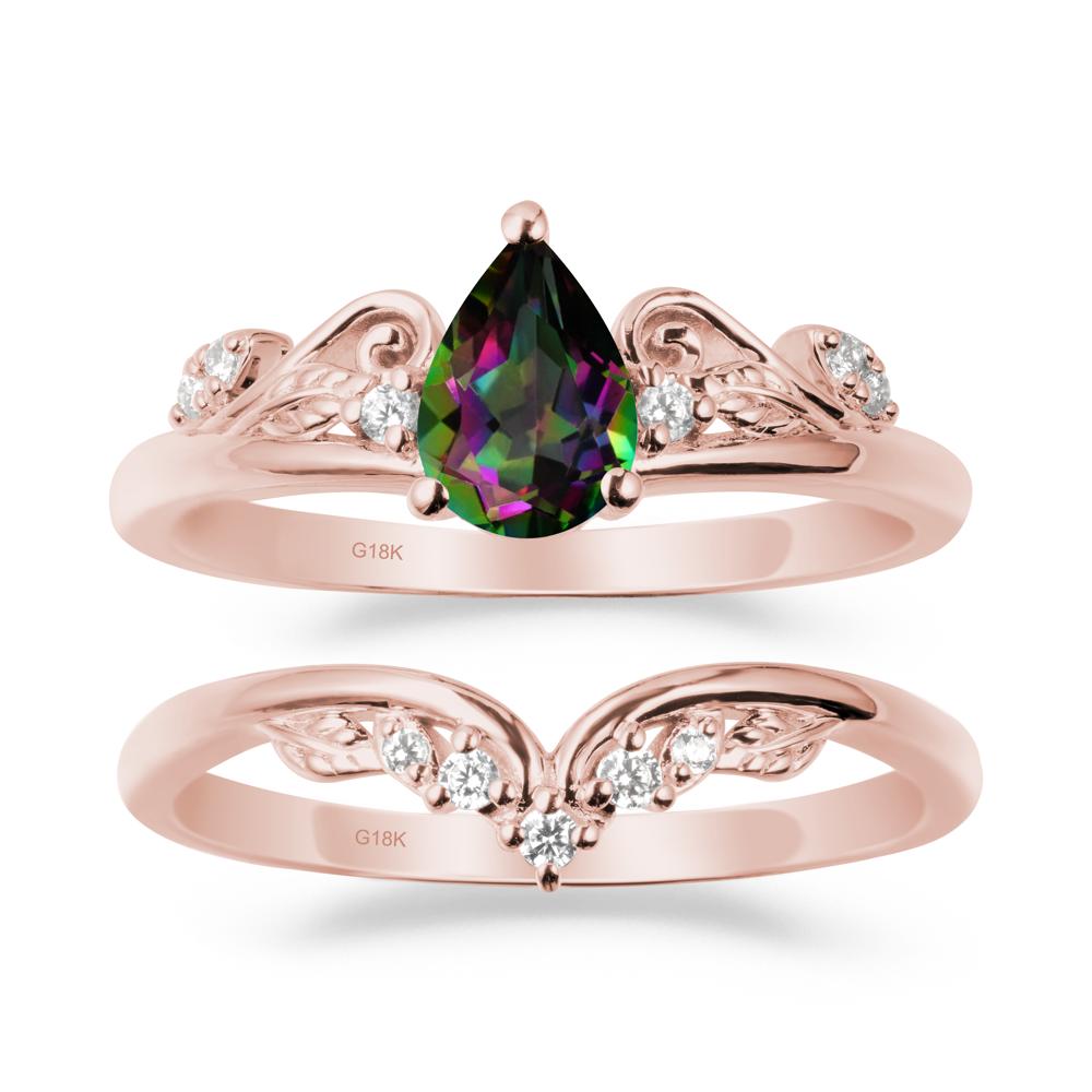 Teardrop Mystic Topaz Promise Ring Set - LUO Jewelry #metal_xxxxx
