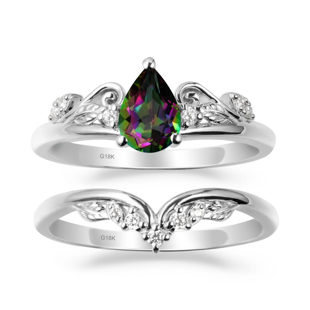 Teardrop Mystic Topaz Promise Ring Set - LUO Jewelry #metal_xxxxx