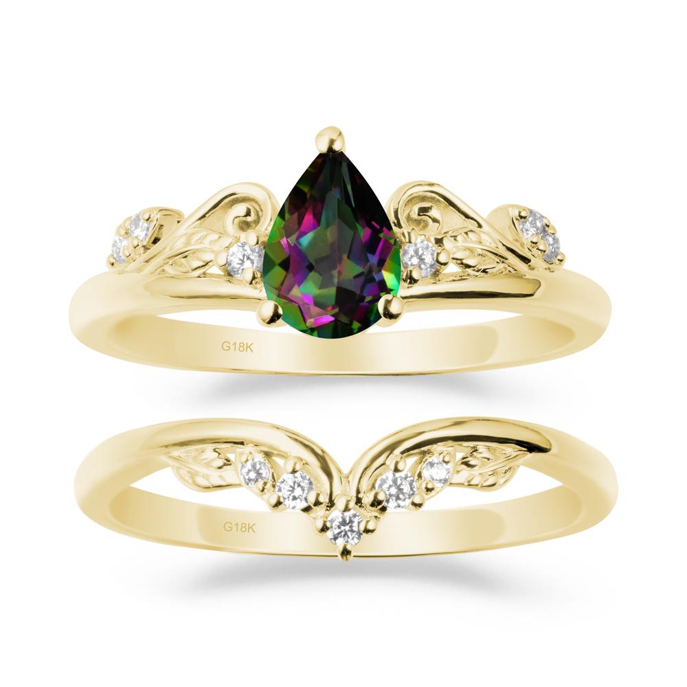 Teardrop Mystic Topaz Promise Ring Set - LUO Jewelry #metal_xxxxx