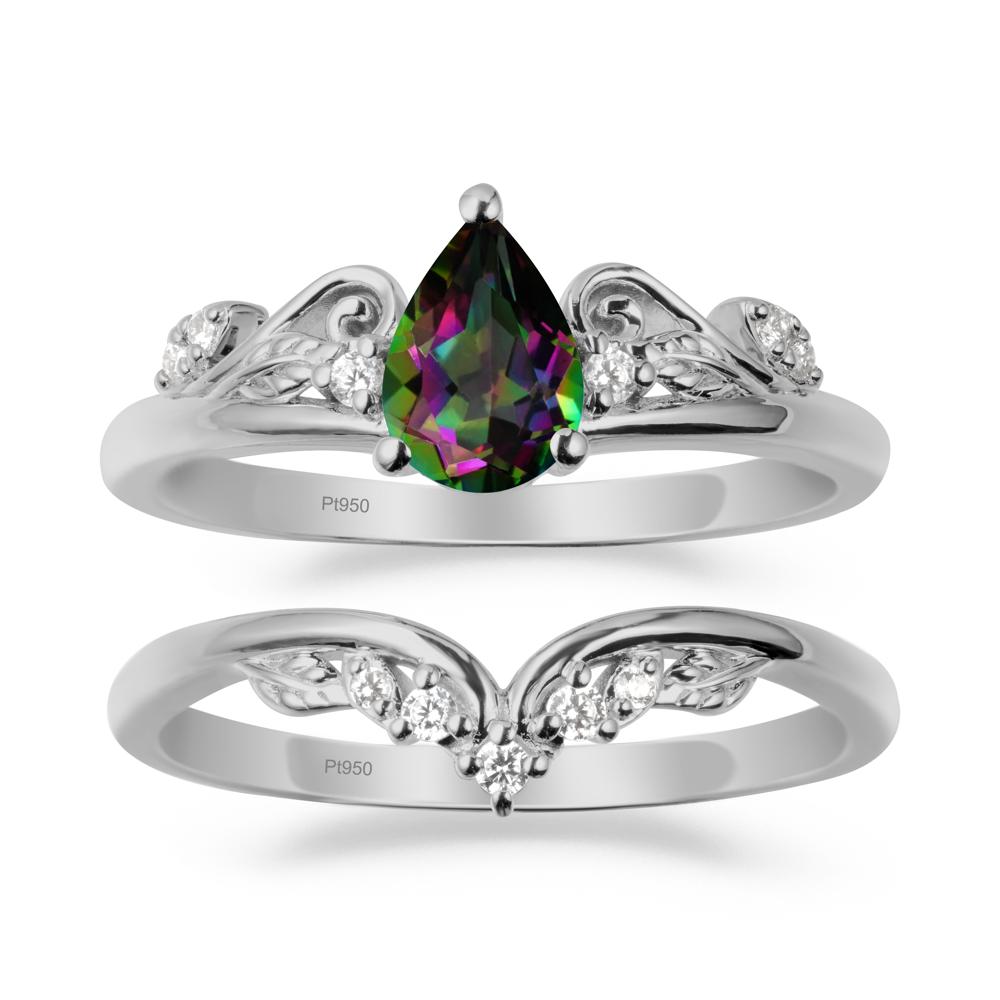 Teardrop Mystic Topaz Promise Ring Set - LUO Jewelry #metal_xxxxx