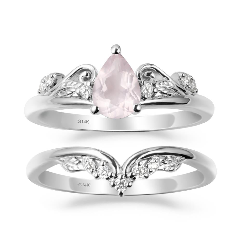 Vintage Vine Rose Quartz Bridal Set - LUO Jewelry #metal_xxxxx