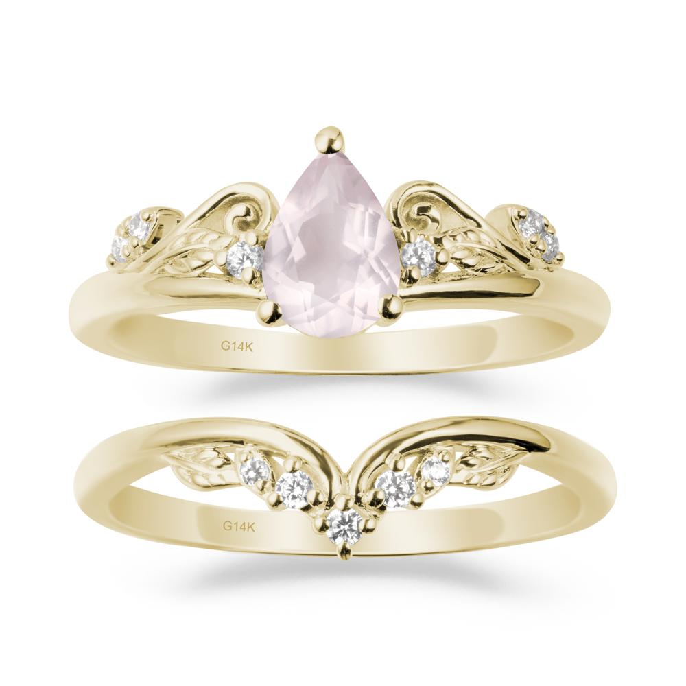 Vintage Vine Rose Quartz Bridal Set - LUO Jewelry #metal_xxxxx