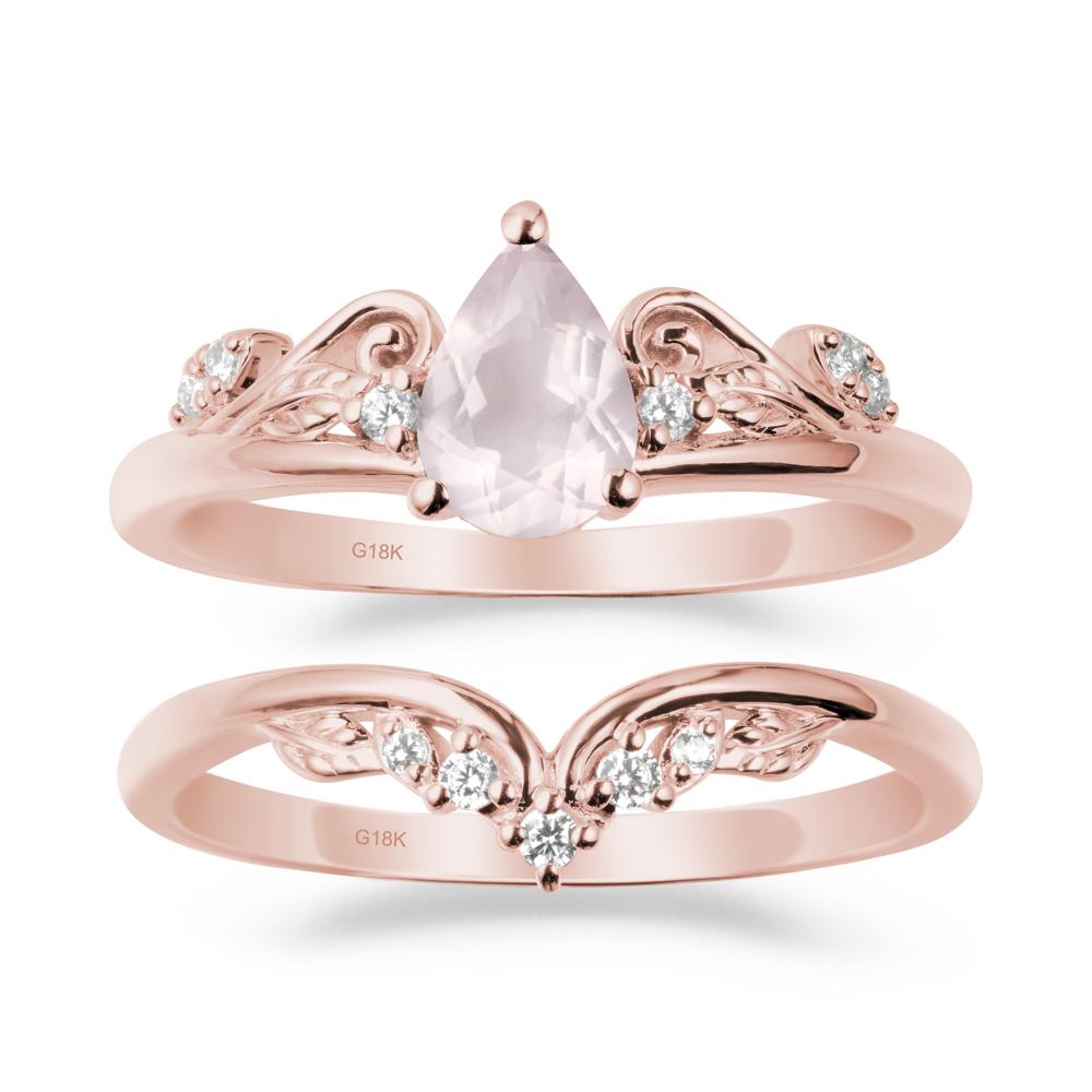Vintage Vine Rose Quartz Bridal Set - LUO Jewelry #metal_xxxxx