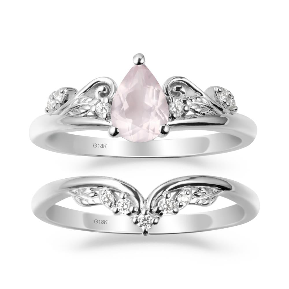Vintage Vine Rose Quartz Bridal Set - LUO Jewelry #metal_xxxxx