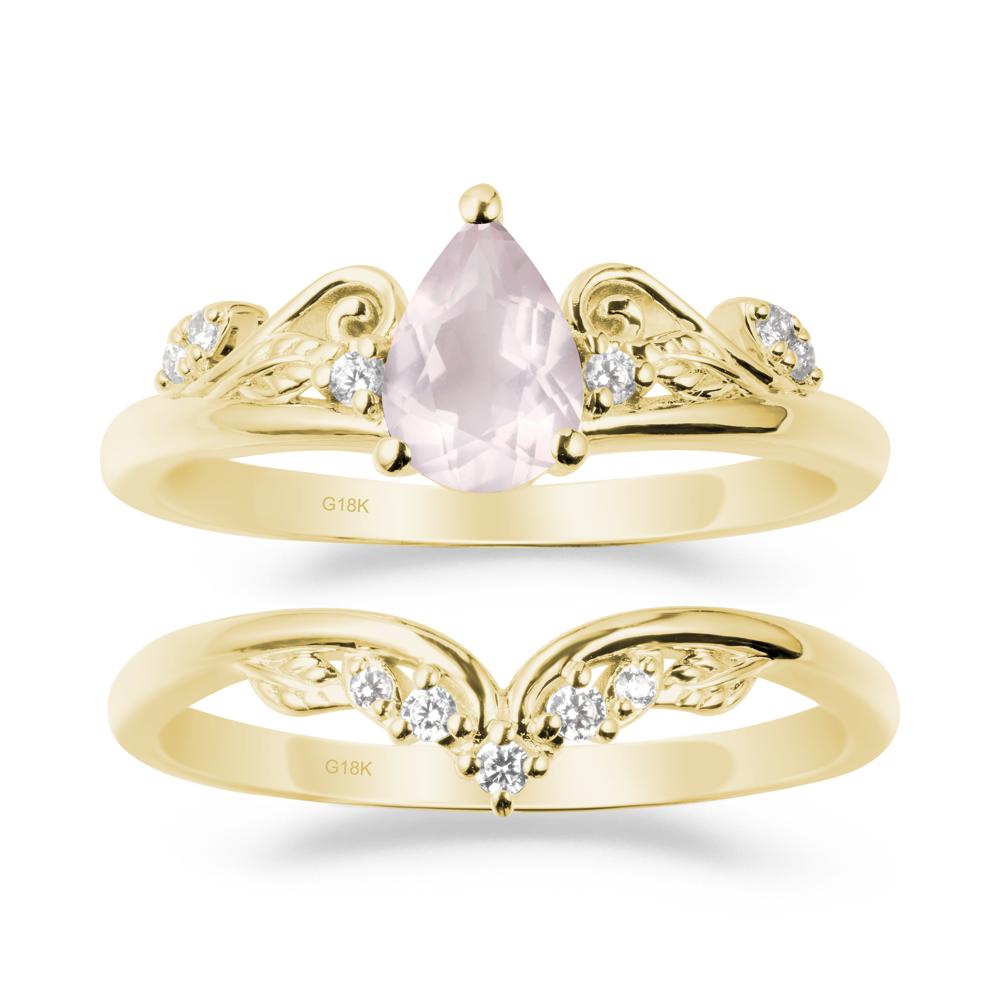Vintage Vine Rose Quartz Bridal Set - LUO Jewelry #metal_xxxxx