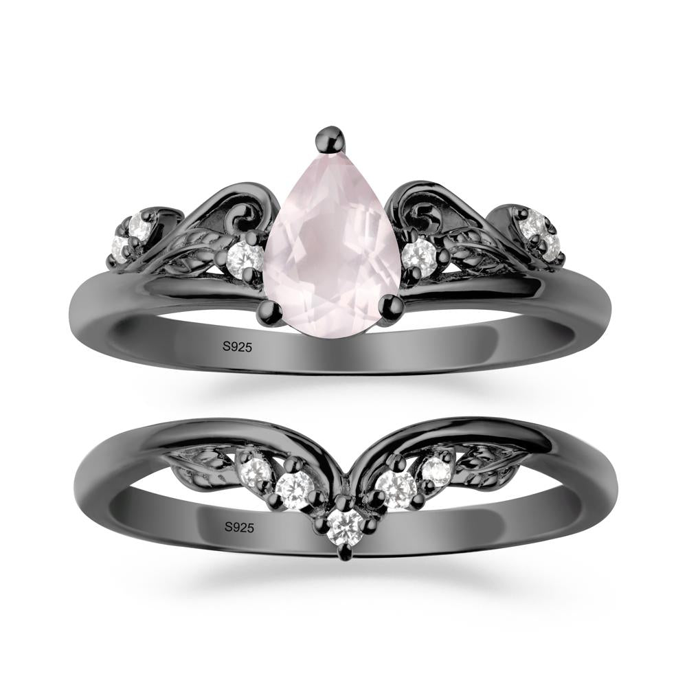 Vintage Vine Rose Quartz Bridal Set - LUO Jewelry #metal_xxxxx