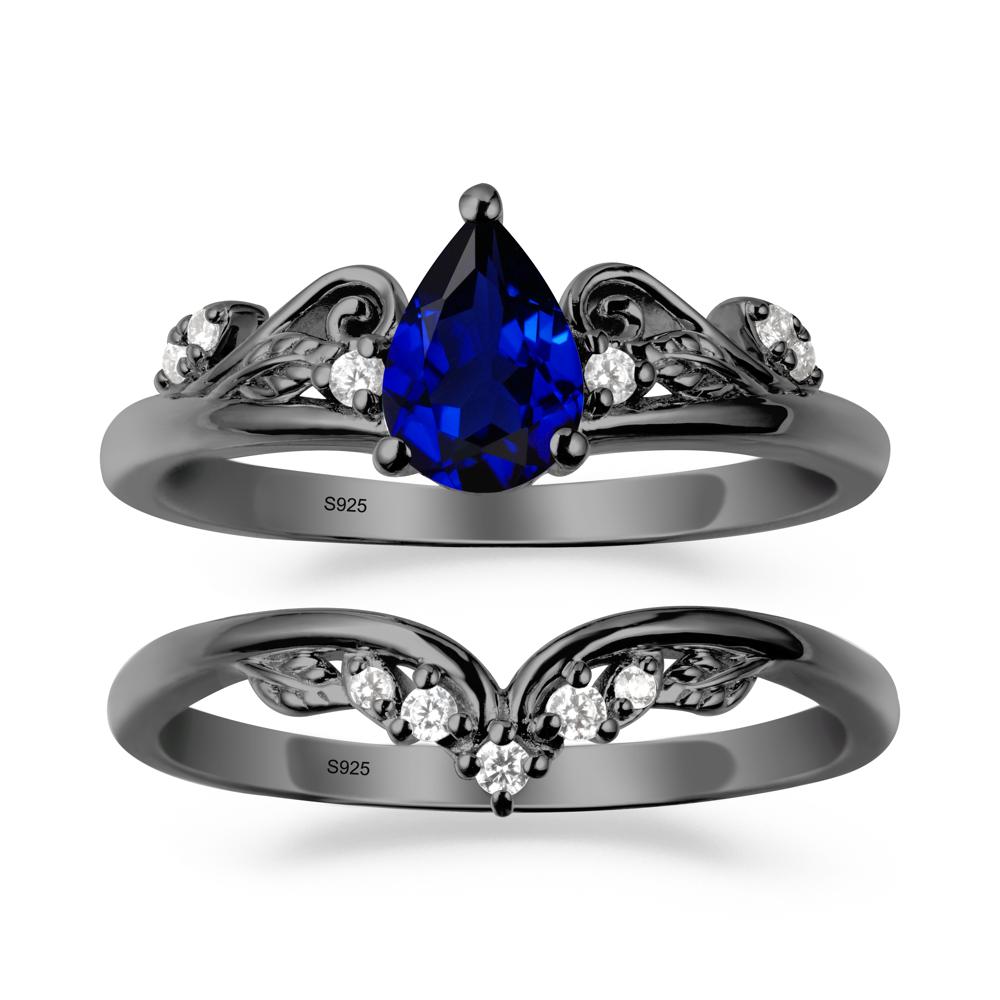 Vintage Vine Sapphire Bridal Set - LUO Jewelry #metal_xxxxx