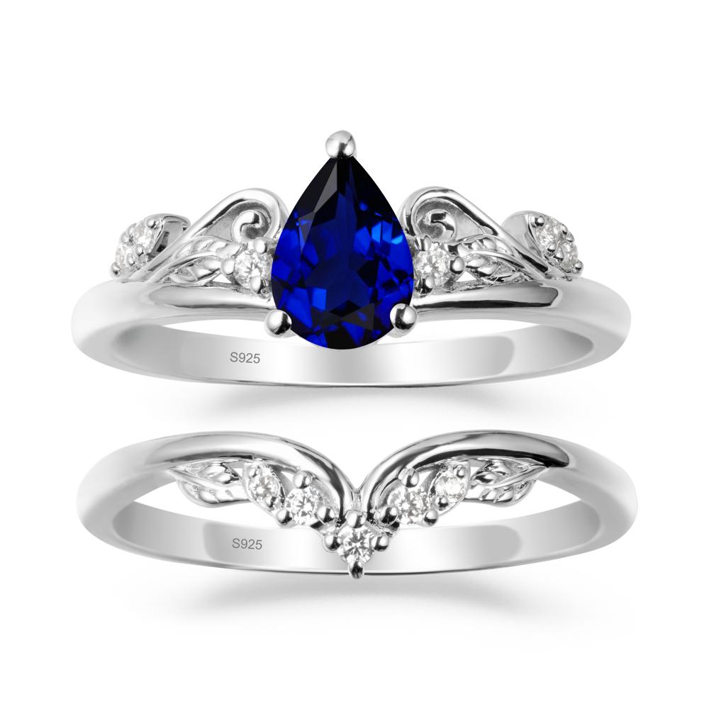 Vintage Vine Sapphire Bridal Set - LUO Jewelry #metal_xxxxx