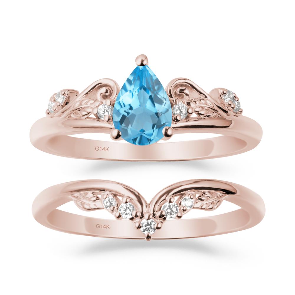 Vintage Vine Swiss Blue Topaz Bridal Set - LUO Jewelry #metal_xxxxx