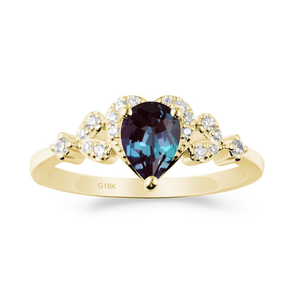 Pear Shaped Alexandrite Statement Ring - LUO Jewelry #metal_18k yellow gold